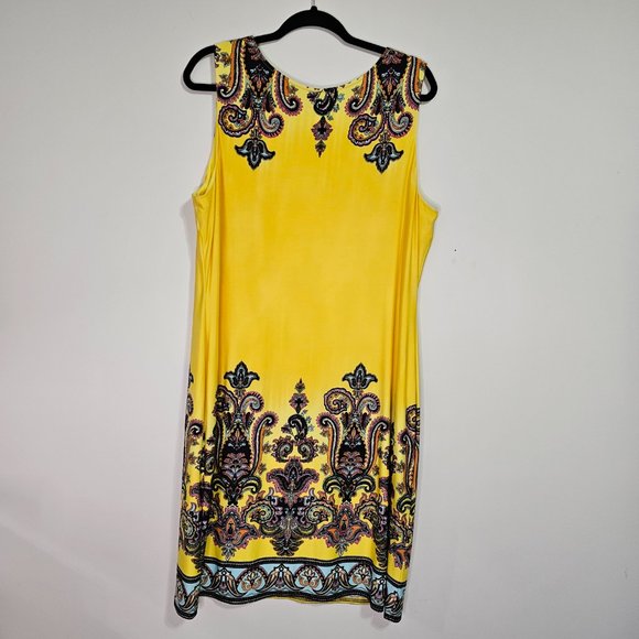 EUC Joseph Ribkoff Size 20 Paisley like print dress. Sleeveless - Picture 2 of 5